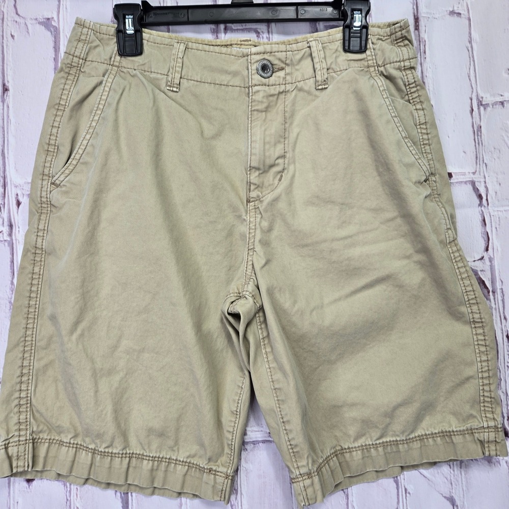Y2K American Eagle Outfitters Classic Khaki Chino Shorts Mens 30 Tan Cotton 100%
